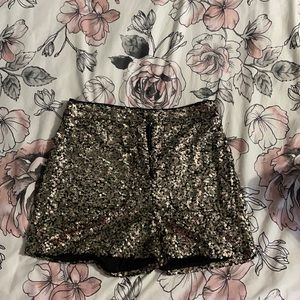 Black and gold sparkling shorts